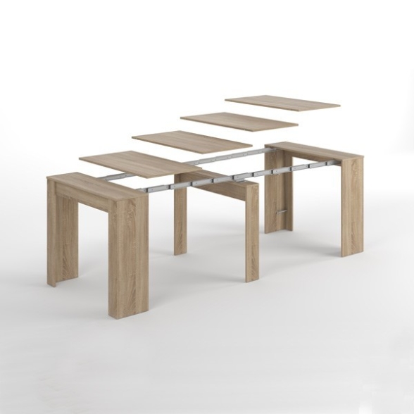 Consolle estensibile da pranzo rettangolare legno rovere chiaro 240 cm