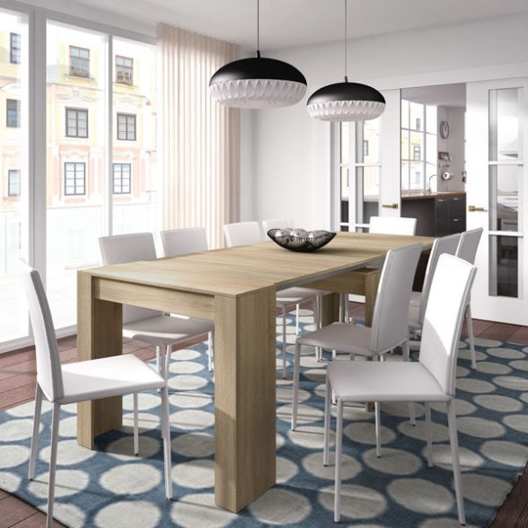 Consolle estensibile da pranzo rettangolare legno rovere chiaro 240 cm