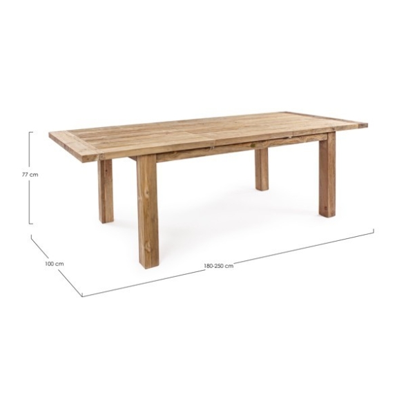 Tavolo Allungabile 180-250 In Legno Massello Rustico Bounty Bizzotto