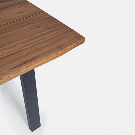 Tavolo da esterno rettangolare in legno 160x90 cm gambe in acciaio antracite Oslo Bizzotto