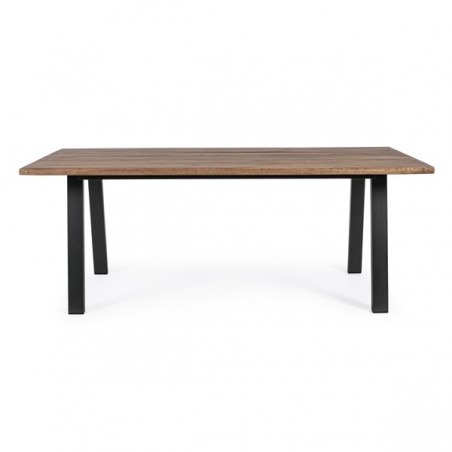 Tavolo da esterno rettangolare in legno 200x100 cm gambe in acciaio antracite Oslo Bizzotto
