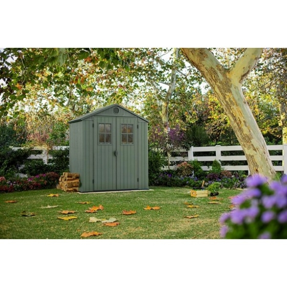 Casetta Da Giardino 190x122x221H Darwin 6x4 Verde Keter - 2 Finestre