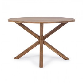 Tavolo da esterno rotondo Ø120 cm in legno con gambe incrociate Dublino Bizzotto