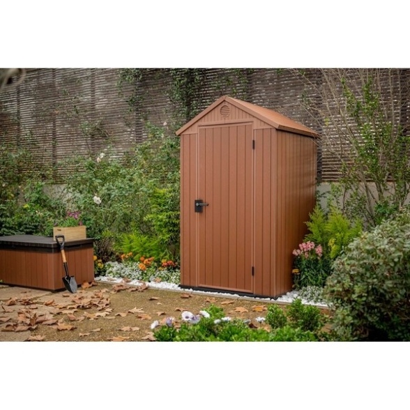 Casetta Da Giardino In Resina 125,8x117x205 Darwin 4x4 Marrone Keter