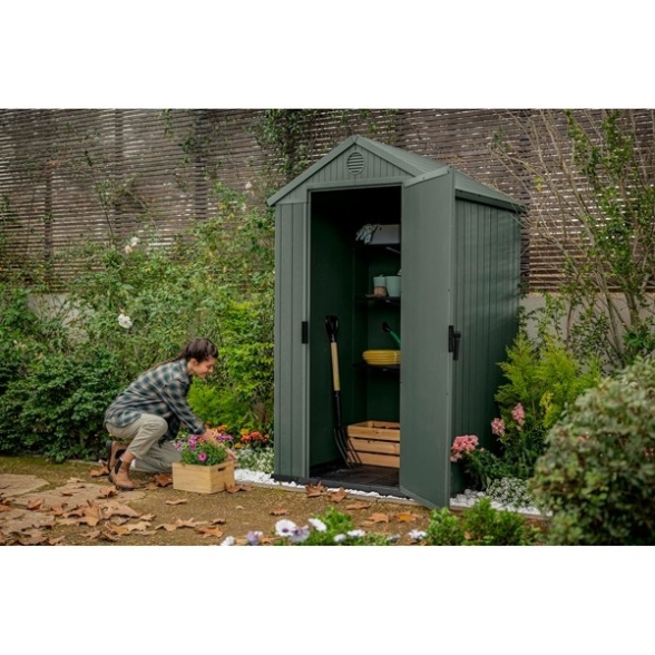 Casetta Da Giardino In Resina 125,8x117x205H Cm Darwin 4x4 Verde Keter