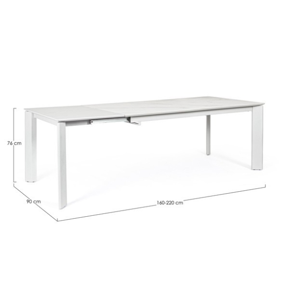 Tavolo Da Interno Allungabile 90x160-220 Grigio-Bianco Briva Bizzotto