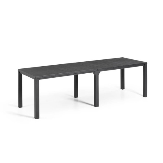 Keter Tavolo Da Esterno Julie Table | Doppia Composizione | Grafite | Resistente Alle Intemperie