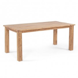 Tavolo da pranzo rettangolare in legno Teak rovere naturale 180x90 cm Santiago Bizzotto