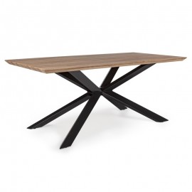 Tavolo da pranzo rettangolare top in legno e gambe in acciaio 180x90 cm Orlando Tranché Bizzotto