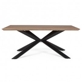 Tavolo da pranzo rettangolare top in legno e gambe in acciaio 180x90 cm Orlando Tranché Bizzotto