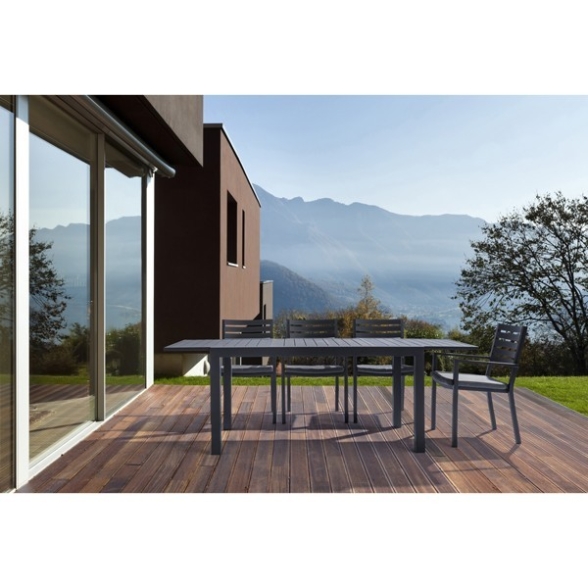 Tavolo In Alluminio Allungabile Da Esterno 100x200-300 Cm Antracite