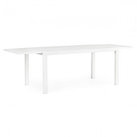 Tavolo In Alluminio Bianco Allungabile Da Esterno 90x160-240 Cm Hilde Bizzotto