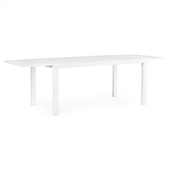 Tavolo In Alluminio Bianco Allungabile Da Esterno 90x160-240 Cm Hilde Bizzotto