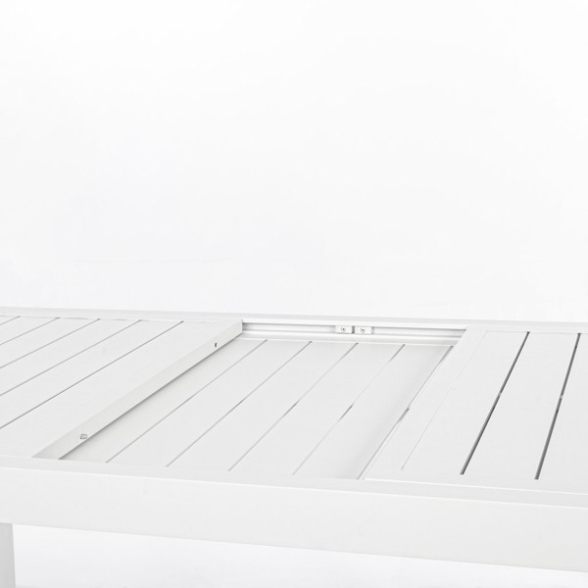 Tavolo In Alluminio Bianco Allungabile Da Esterno 90x160-240 Cm Hilde Bizzotto