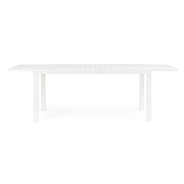 Tavolo In Alluminio Bianco Allungabile Da Esterno 90x160-240 Cm Hilde Bizzotto