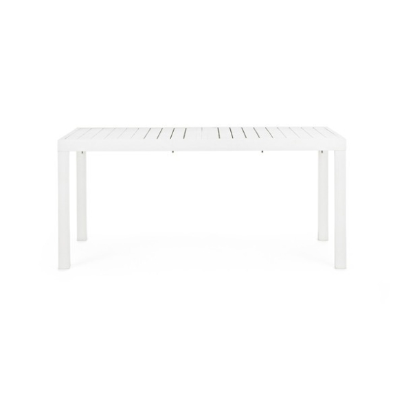 Tavolo In Alluminio Bianco Allungabile Da Esterno 90x160-240 Cm Hilde Bizzotto