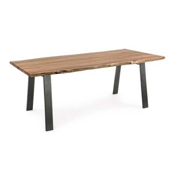 Tavolo In Legno Massello Grezzo Industrial Moderno Bizzotto 200x95 Aron