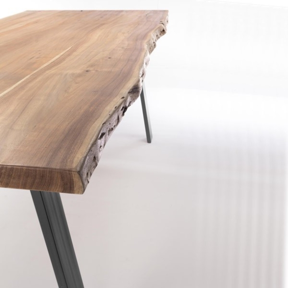 Tavolo In Legno Massello Grezzo Industrial Moderno Bizzotto 200x95 Aron