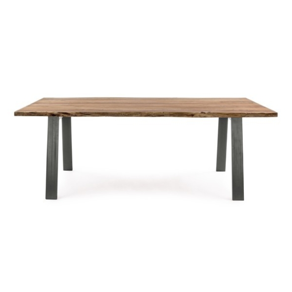 Tavolo In Legno Massello Grezzo Industrial Moderno Bizzotto 200x95 Aron