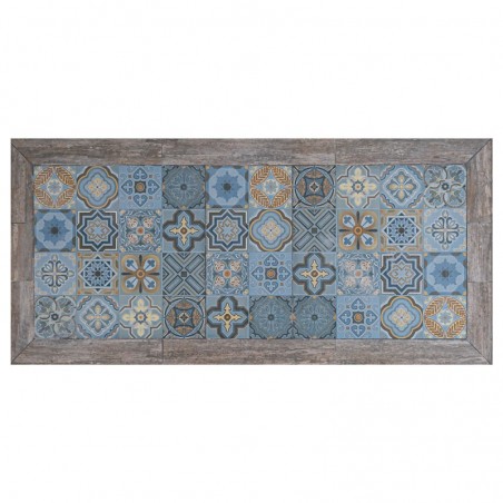 Tavolo In Mosaico Da Esterno 180x90 Cm In Acciaio Top In Ceramica Maiori