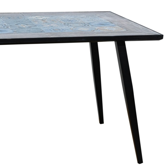 Tavolo In Mosaico Da Esterno 180x90 Cm Acciaio Top In Ceramica Maiori