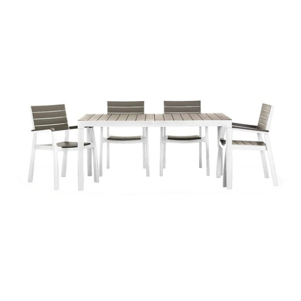 Tavolo Da Esterno In Resina 160x90 Con Doghe Harmony Keter Tortora