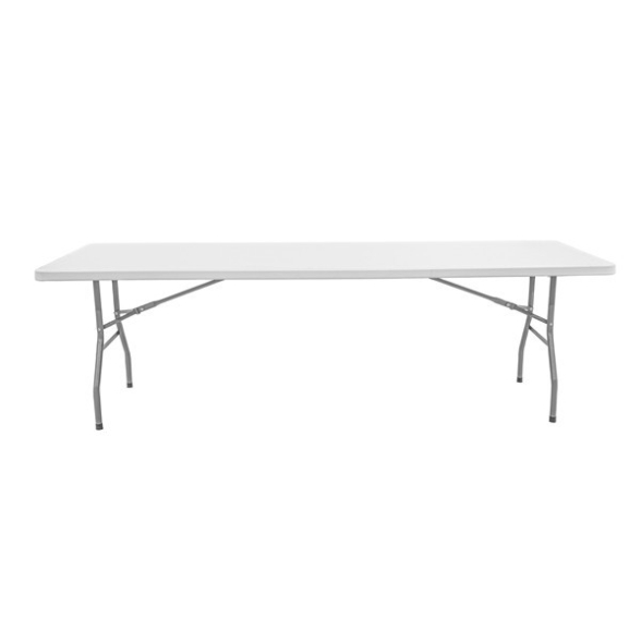 Tavolo catering 240 cm con gambe pieghevoli in acciaio verniciato grigio