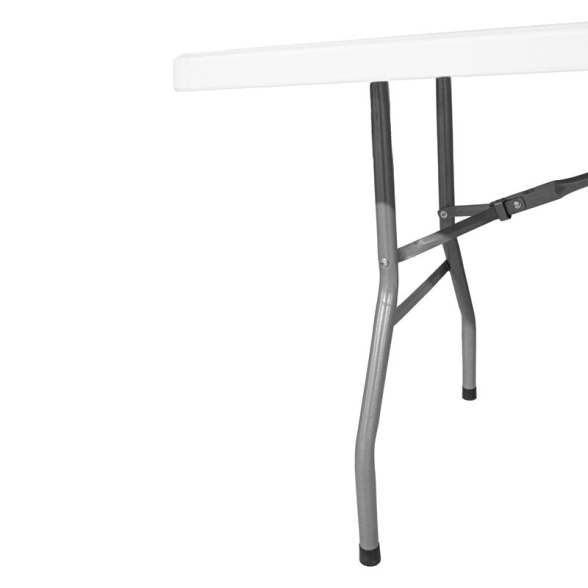 Tavolo catering 240 cm con gambe pieghevoli in acciaio verniciato grigio