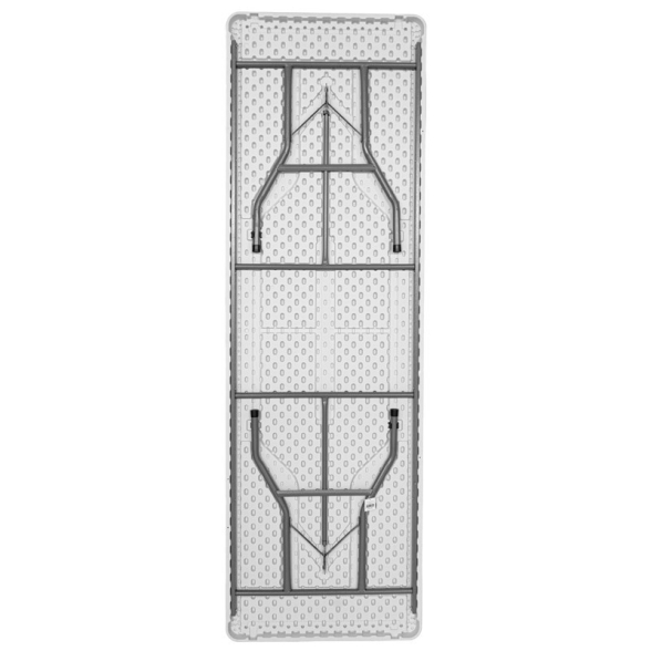 Tavolo catering 240 cm con gambe pieghevoli in acciaio verniciato grigio