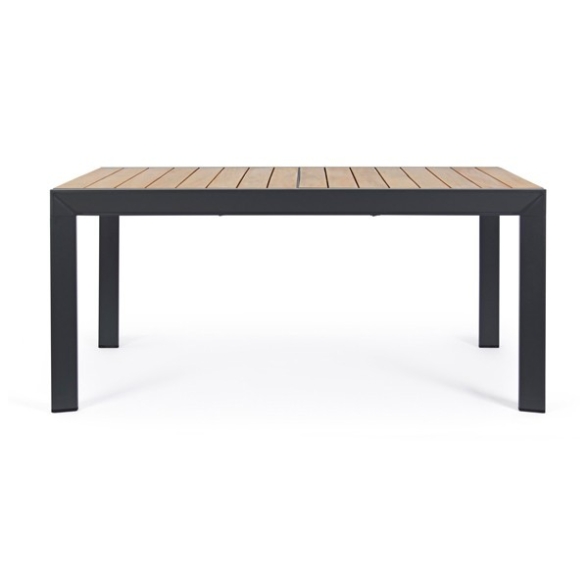 Tavolo rettangolare allungabile da esterno 160-240x100 cm legno e alluminio Delmar Bizzotto
