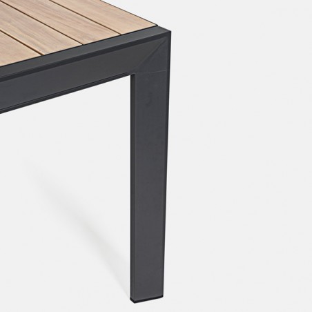 Tavolo rettangolare allungabile da esterno 160-240x100 cm legno e alluminio Delmar Bizzotto