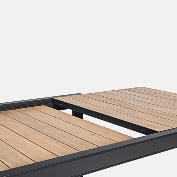 Tavolo rettangolare allungabile da esterno 160-240x100 cm legno e alluminio Delmar Bizzotto