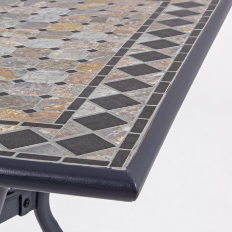 Tavolo rettangolare da esterno in acciaio con mosaico in ceramica 160x90 cm Berkley
