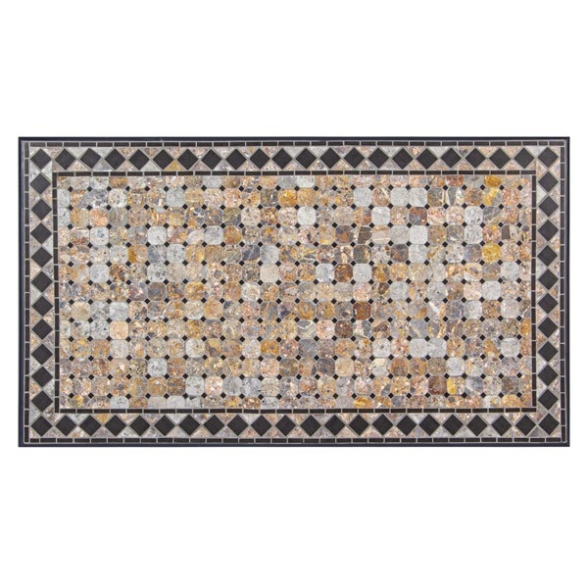 Tavolo rettangolare in ferro con mosaico in ceramica 200x100cm Berkley