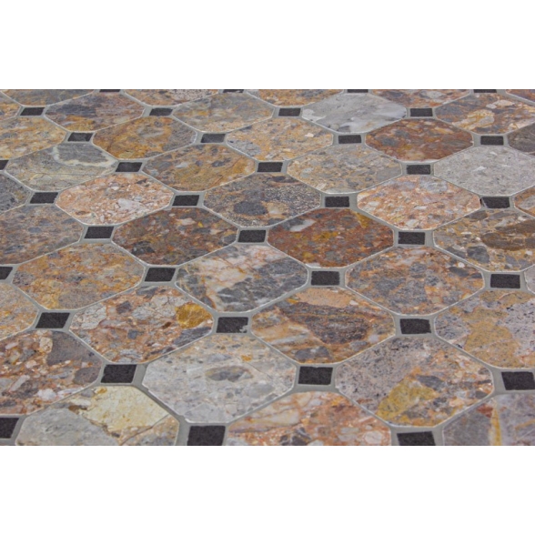 Tavolo rettangolare in ferro con mosaico in ceramica 200x100cm Berkley
