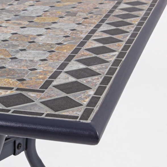 Tavolo rettangolare in ferro con mosaico in ceramica 200x100cm Berkley