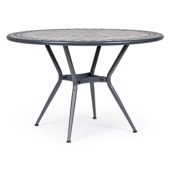 Tavolo rotondo in ferro con mosaico in ceramica Ø 120 cm Berkley