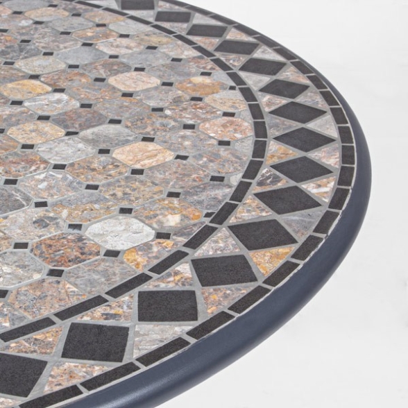 Tavolo rotondo in ferro con mosaico in ceramica Ø 120 cm Berkley