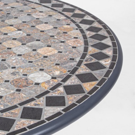 Tavolo rotondo da esterno in acciaio con mosaico in ceramica Ø 120 cm Berkley