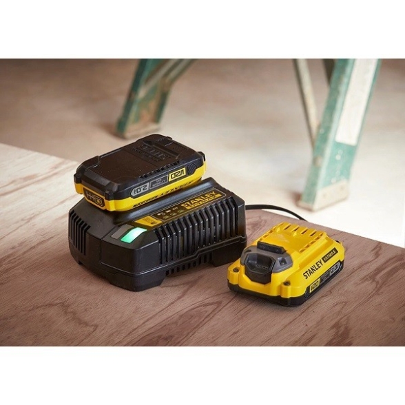 Trapano avvitatore Stanley V20 batterie 2x2Ah luce LED