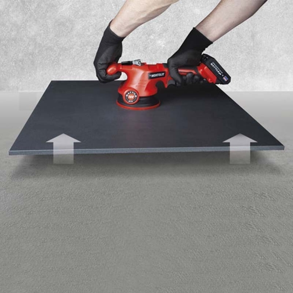 Ventosa vibrante a batteria per lastre e piastrelle Montolit BATTILE PRO 2 Batterie