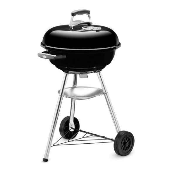 Weber Compact 47 Cm Barbecue A Carbone Kettle Grill Nero Con Griglia In Acciaio