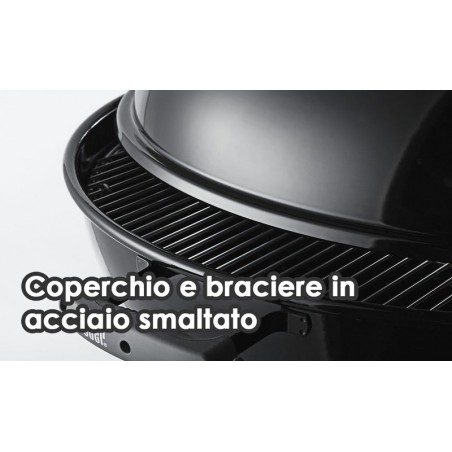 Weber Compact 47 Cm Barbecue A Carbone Kettle Grill Nero Con Griglia In Acciaio