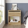 Comodino Effetto Legno 1 Cassetto E Vano A Giorno 40x35x46 Luvio