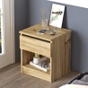 Comodino Effetto Legno 1 Cassetto E Vano A Giorno 40x35x46 Luvio