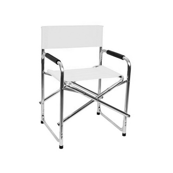 Sedia Regista In Alluminio E Textilene Bianco Playa - Set 2 Pezzi