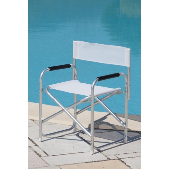 Sedia Regista In Alluminio E Textilene Bianco Playa - Set 2 Pezzi