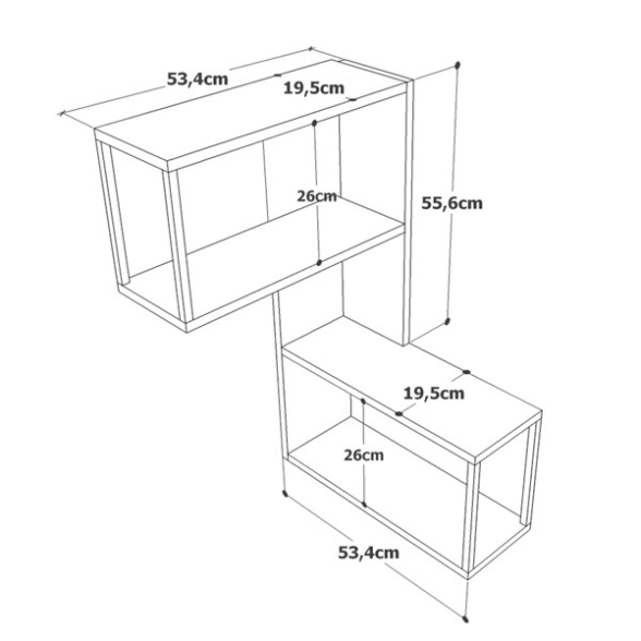 Mensola Angolare A Parete Industrial In Ferro E Legno 53X20X85H Voyage
