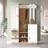 Mobile Ingresso Con Scarpiera E Specchio Rovere E Bianco Roger