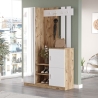 Mobile Ingresso Con Scarpiera E Specchio Rovere E Bianco Roger